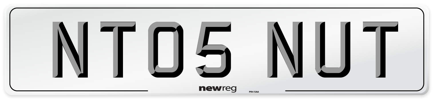 NT05 NUT Number Plate from New Reg